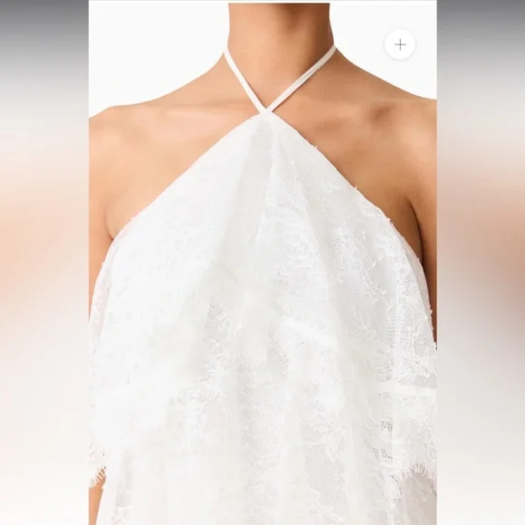 elliatt evelin white lace halter bridal ruffle tiered maxi gown dress medium NEW - Picture 7 of 15